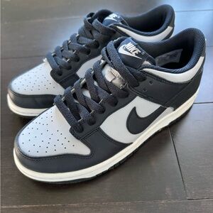 Nike Kids Dunk Low Navy Blue and Gray Sneakers